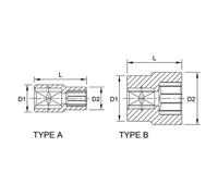 Extensión, lave de vaso 12 puntas 1/4'' TOPTUL BAEB0810