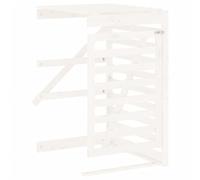 Extension Papelera exterior madera pino macizo, color blanco | Ampliado almacenamiento para 2-4 papeleras, puerta con cierre, diseño de ventilación, fácil de añadir
