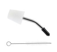 Extensor de boquilla para hervidor - Adaptador de 1 pulgada | Boquilla de silicona: pico vertedor cónico reutilizable con inserto de acero inoxidable y cepillo de limpieza para verter con precisión té