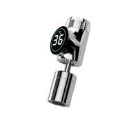 Extensor de grifo giratorio 360° con pantalla LED temperatura, aireador filtro agua acero inoxidable,Seguro y Confiable(Silver)