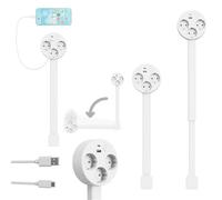 Extensor de Toma Corriente estándar Estadounidense con USB-A USB-C y 3 Tomas alterna AC Giratorio 180 Extensible accede a difíciles alcanzar detrás los Muebles