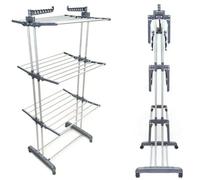 Extensor Secador Ropa Torre 4 Niveles Plegable Acero Inoxidable Interior Exte...