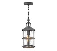 Exterior Colgado E27 Ø 18,4CM Aluminio Cristal IP44 Gris Marítimo Pendelleuchte