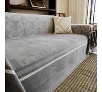 Extra Large Sofa Throw, Modern Chenille Sofa Cover, Couch Cover Tassels | Universal Furniture Protector Cover, Large Decorative Blanket, Pet-Friendly, For 1-5 Seater Sofa,(Gray,180x420cm)