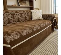 Extra Large Sofa Throw, Modern Chenille Sofa Cover, Couch Cover Tassels | Universal Furniture Protector Cover, Large Decorative Blanket, Pet-Friendly, For 1-5 Seater Sofa,(Brown,180x320cm)