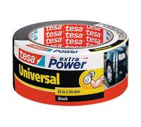 tesa Cinta adhesiva Universal Extra Power - Fijación extra fuerte - Negro 25 m x 50 mm - 1 rollo