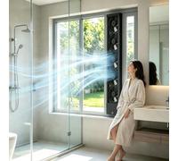 Extractor aire sin perforaciones, Extractor Vertical Retráctil para Ventana | Ventiladores ventana con control de velocidad del viento, para Cocina, hogar y baño(155-165cm/61.02-64.96in)