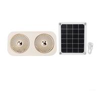 Extractor Aire Solar Portátil con Panel 25W(white) | Alto flujo 430 CFM, 2300 RPM, para ideal gallineros, para elimina y humedad rápidamente
