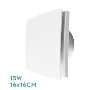 Extractor de baño o cocina 'lille' cuadrado para tubos de Ø10cm (15w