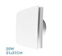 Extractor de baño o cocina 'lille' cuadrado para tubos de Ø15cm (20w