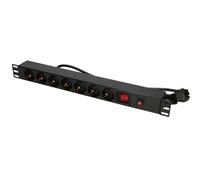 Extralink 19\" 1U 7 SOCKET EU TYPE POWER PDU WITH SWITCH PDU 7-EU Regleta eléctrica