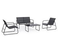 Extralink BLACK FOREST: Juego de muebles de jardín, textiles. Incluye: dos sillas, una tumbona y una mesa plegable. Color: . Modelo: L-0358