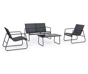 Extralink BLACK FOREST: Juego de muebles de jardín, textiles. Incluye: dos sillas, una tumbona y una mesa plegable. Color: . Modelo: L-0358
