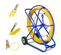 Extralink FRP - Varilla de fibra de vidrio (9 mm de diámetro, 300 m, tubo vacío con soporte para ruedas y freno, muelle retráctil con alta elasticidad y resistencia, accesorios de cable de fibra de