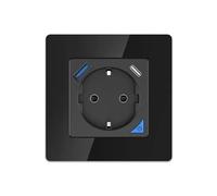 Extralink Smart Life Set de Enchufes Pared Pro | Conjunto enchufe inteligente + marco | Color Negro, 230V, 1x USB A, 1x USB C, WiFi