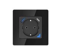 Extralink smart life wall socket outlet 230v + single frame, wifi , 1 x usb a, 1 x usb c, black