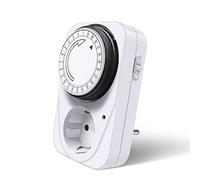 EXTRASTAR Enchufe Eléctrico Temporizador Mecánico de 24 Horas, Conmutación Cada 15 Minutos, Interruptor ON/Off, 230V 16A Blanco, 1Pcs