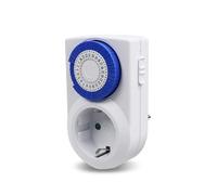EXTRASTAR Enchufe Eléctrico Temporizador Mecánico de 24 Horas, Conmutación Cada 30 Minutos, Interruptor ON/Off, 230V 16A Blanco, 1Pcs