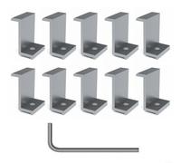EXTRWORY 10 abrazaderas de extremo fotovoltaicas, para montaje en panel solar, soporte de aleación de aluminio de 30 mm, 35 mm, 40 mm, 45 mm, marco plateado, longitud de 40 mm con llave para uso al