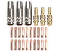 EXTRWORY 26PCS 08mm MIG Soldadura Consumibles Kit para 15AK MB-15 Antorcha Boquillas Consejos Difusores Material de Cobre para Fabricación Profesional