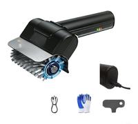 EXTRWORY Cepillo eléctrico inalámbrico para parrilla de acero inoxidable, cabezal de rodillo de 1100 rpm, 2000 mAh, carga rápida USB-C para eliminación de suciedad resistente barbacoa de jardín (B)