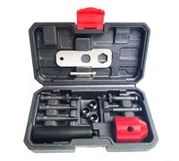 EXTRWORY Juego de convertidor de cabeza remachadora eléctrica portátil, para destornillador inalámbrico M3-M8, caja de almacenamiento de plástico rojo, herramienta de mantenimiento de garaje