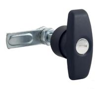 EXTRWORY MS108 Manijas mecánicas para cerradura de puerta de gabinete para conmutadores, cerradura de caja de distribución industrial con llaves, cajas de distribución industrial, negro, uso de panel