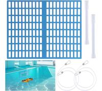 EXTRWORY, Para Intex, para Coleman Ground Pool Skimmer Cover Ajustable Telescópico Polo PP Material Protector de Escombros Azul 42x33cm, para Limpieza de Piscina Patio