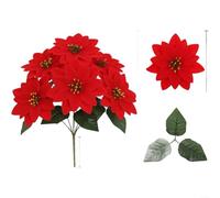 EXTRWORY Ramo de flores de Pascua de seda realista con detalles en relieve, para accesorios de fotografía de boda, rojo, dorado, plateado, 20 x 9 x 28 cm (AL682-330-7)