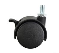 EXTRWORY Rueda giratoria de doble rueda con rosca M8, para repuesto de muebles de silla de oficina, ruedas de plástico resistente, color negro, 40 x 30 mm, carga de 50 kg, taller y almacén
