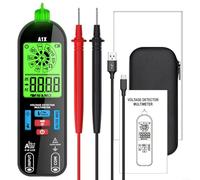 EXTRWORY Smart Digital Multímetro Pen A1X Recargable Modo Automático AC DC Detector de Voltaje con Linterna, para Electricista Profesional Negro