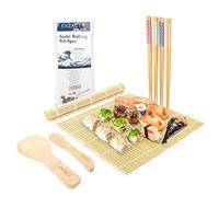 Exzact 8 piezas kit para sushi bambú esterillas Paddle Spreader palillos