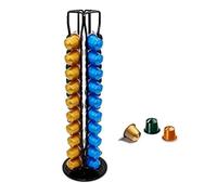 Exzact Soporte para cápsulas de café, compatible con cápsulas Nespresso Classic (40 piezas) - estante giratorio de torre de cápsulas de café - Negro
