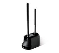 Eyliden Desatascador y Cepillo de Inodoro, Juego de émbolo 2 en 1 con Soporte, Herramientas de Limpieza de baño con Soporte (Negro)