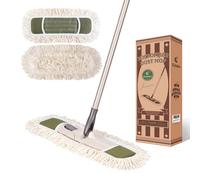 Eyliden Trapeador de polvo, mopas de microfibra para limpieza de suelos, con mango ajustable en altura y 2 almohadillas lavables, mopa de limpieza de suelos húmedos y secos para madera dura, azulejos,