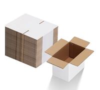 EYMPEU 15,3X10,2X10,2cm Cajas de Carton con Tapa para Envios de Paquete, 40 Pack, Cajitas de Papel Kraft para Regalo o Embalaje, Blanco