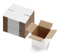 EYMPEU 15,3x15,3x15,3 cm Cajas de Carton con Tapa para Envios de Paquete, 40 Pack, Cajitas de Papel Kraft para Regalo o Embalaje, Pequeña Blanco