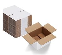 EYMPEU 20,3X15,3X10,2cm Cajas de Carton con Tapa para Envios de Paquete, 40 Pack, Cajitas de Papel Kraft para Regalo o Embalaje, Blanco