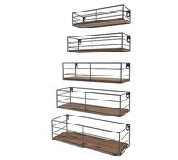 EYMPEU Estanterias de Pared, Estantes Flotantes de Pared Set de 5, Apto para Sala de Estar, Dormitorio, Cocina, Baño, Ahorre Espacio en El Hogar