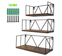 EYMPEU Estantes de Pared, Juego de 3, Estantes de Pared Flotantes de Madera y para el la Cocina, el Baño, la Sala de Estar y la Oficina, Triángulos