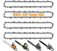 Eyoloty Paquete de 4 cadenas de motosierra de 16 pulgadas para barra de 40 cm, 56 eslabones de transmisión, paso LP de 3/8 pulgadas, calibre de 0.04 pulgadas, cadena de repuesto para Black & Decker