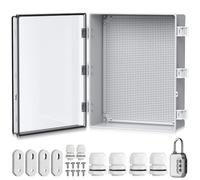 EYPINS Caja Estanca Exterior Electrica Impermeable IP66 50 * 40 * 20cm | Cuadro Eléctrico Superficie con Carcasa ABS,Cajas de Empalmes Transparente,Candado de combinación,para Exterior Garaje Sótano