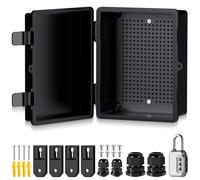 EYPINS Caja Estanca Exterior Electrica Impermeable IP67 22 * 17 * 11cm | Cuadro Eléctrico Superficie con Carcasa ABS, Cajas de Empalmes Opaco, Candado de combinación,para Exterior Garaje Sótano