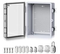 EYPINS Caja Estanca Exterior Electrica Impermeable IP67 22 * 17 * 11cm | Cuadro Eléctrico Superficie con Carcasa ABS,Cajas de Empalmes Transparente, para Exterior Garaje Sótano