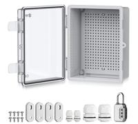 EYPINS Caja Estanca Exterior Electrica Impermeable IP67 22 * 17 * 11cm | Cuadro Eléctrico Superficie con Carcasa ABS, Cajas de Empalmes Transparente,Candado de combinación,para Exterior Garaje
