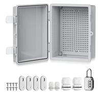 EYPINS Caja Estanca Exterior Electrica Impermeable IP67 22 * 17 * 11cm | Cuadro Eléctrico Superficie con Carcasa ABS, Cajas de Empalmes Blanco, Candado de combinación,para Exterior Garaje Sótano