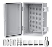 EYPINS Caja Estanca Exterior Electrica Impermeable IP67 30 * 30 * 17cm | Cuadro Eléctrico Superficie con Carcasa ABS, Cajas de Empalmes Blanco, Candado de combinación,para Exterior Garaje Sótano