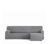Eysa Funda de sofá bielástica para Chaise Longue con el Brazo Corto Lado Derecho Vista Frontal Color Gris diseño Harlem