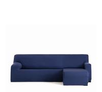 Eysa Funda de sofá bielástica para Chaise Longue con el Brazo Corto Lado Derecho Vista Frontal Color Azul diseño Harlem
