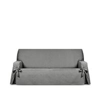 Eysa Genna Funda de sofá 2 plazas con Lazos Antimanchas, para sofás de 140cm a 180 cm orientativamente (Unos 120 cm de sentada), Negro Beige.